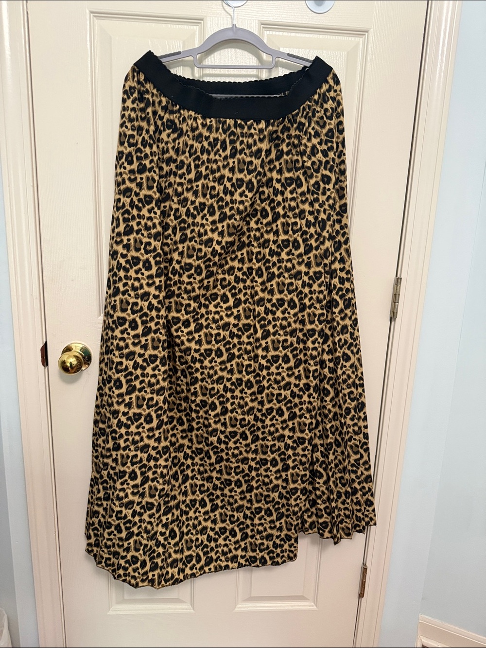 SHEIN Leopard Print A-Line Skirt in Tan and Black